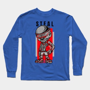 The artwork of the basketball player showcases steals Long Sleeve T-Shirt